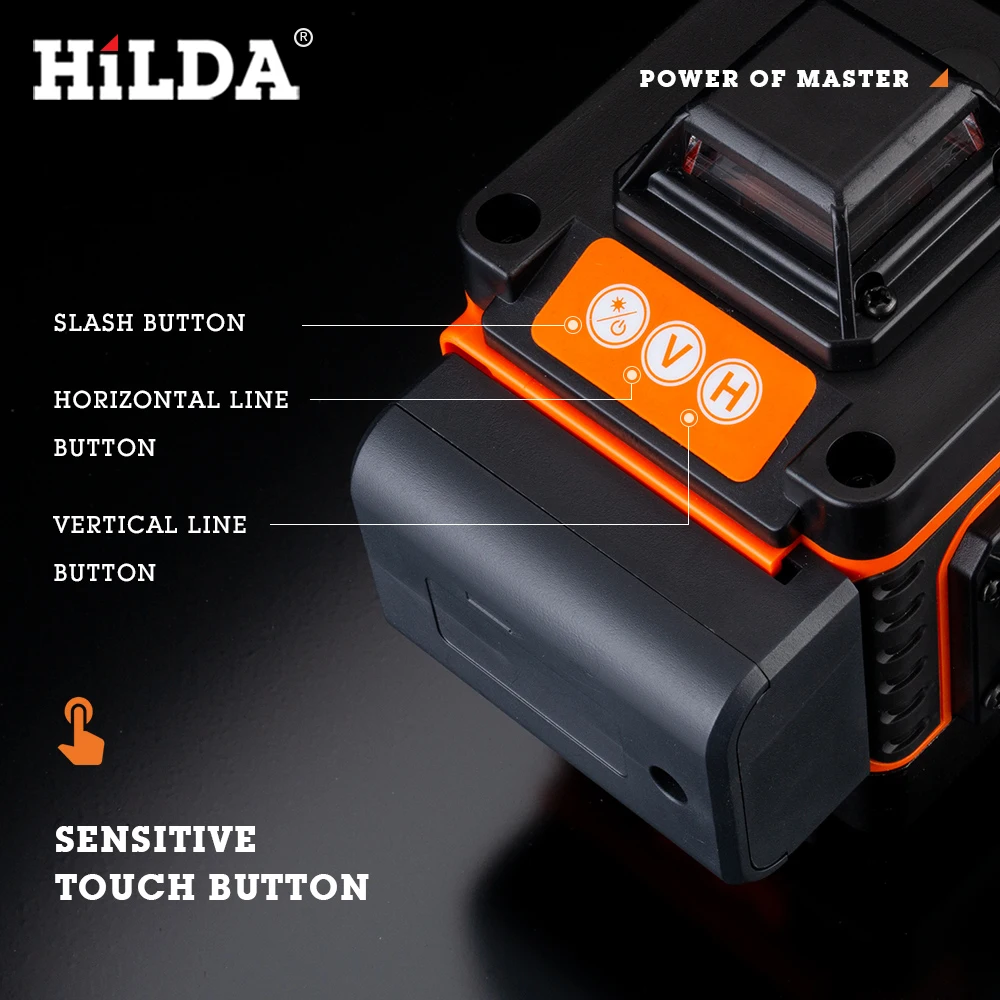 Laser Level HILDA 4D Laser Level cross line Green laser level self-leveling multipurpose level laser horizon vertical measure