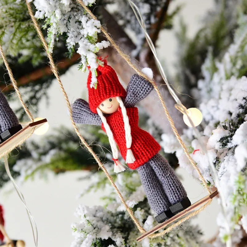 Рождественская елка украшение лестница для лазания кукла для девочек и мальчиков играть качающийся орнамент войлочная ткань рождественские украшения для дома