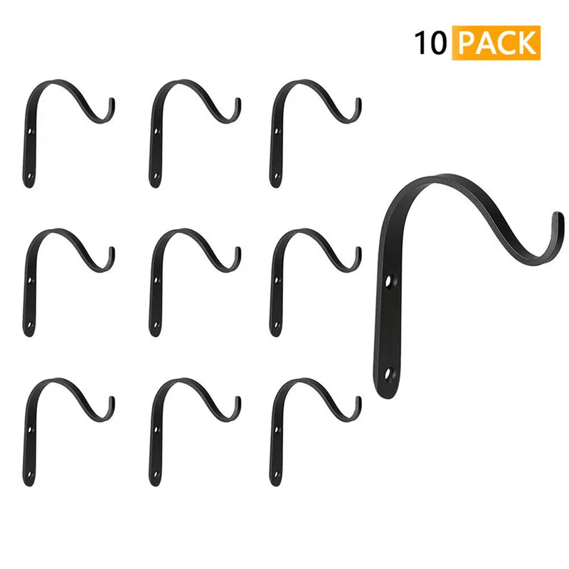 

10Pcs Flower Pot Plant Pot Basket Hook Bending Durable Iron Flowerpot Plant Hanger Hook Hanging Bracket For Balcony Yard Garden