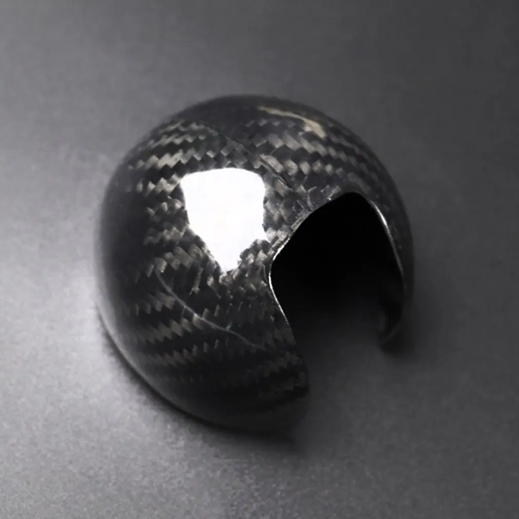 Car Shape Automatic Shift Knob Head Carbon Fiber Cover Sticker Carbon Fiber Automatic Gear Cover 14-20