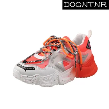 

DOGNTNR New Rainbow Bottom Jogging Shoes Dad 2020 Fashion Personality Wild Thick Bottom Women's Shoes Student Sports Shoes