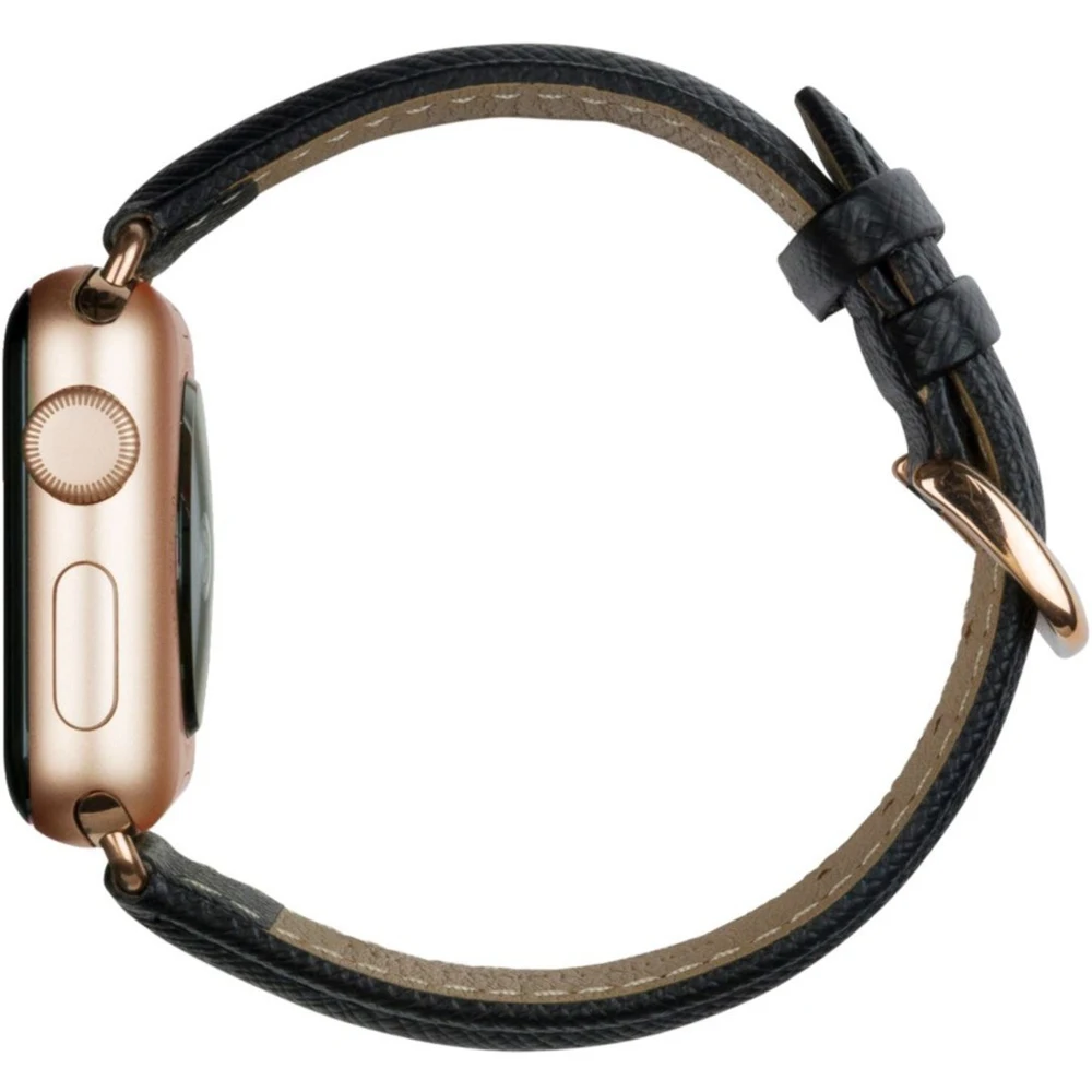Кожаный ремешок для часов Apple Watch Dbramante1928 Madrid- Watch Strap 42mm- Night Black черный