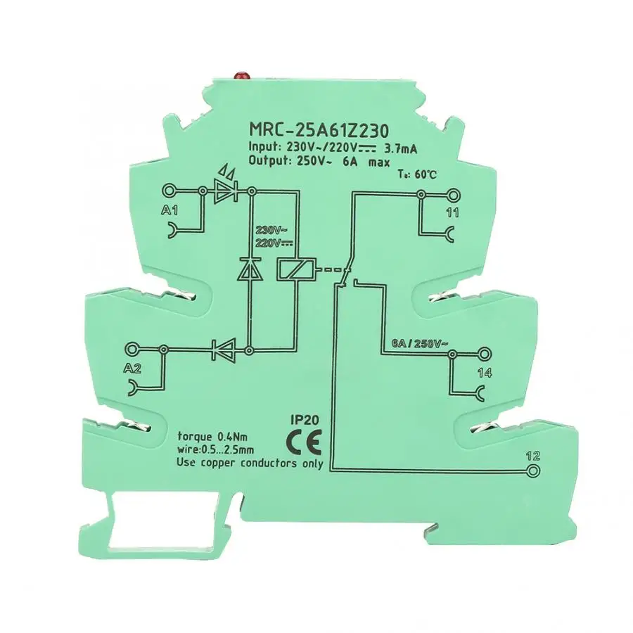 MRC-25A61Z230 ПЛК электромагнитный контакт интерфейс релейный модуль вход 230VAC/220VDC 1NO 1 NC