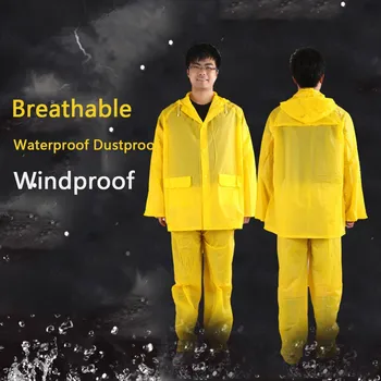 

Adult Reusable Raincoat Splash-proof Workwear Suit Body Protective Clothing Disposable Waterproof Oil-Resistant Coverall Set