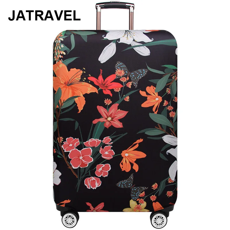 

JATRAVEL Thicker Travel Flower Luggage Suitcase Protective Cover for Trunk Case Apply to 19''-32'' Suitcase Cover Elastic