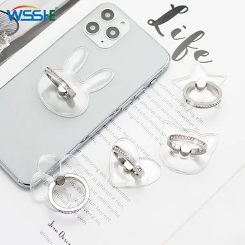 Universal Transparent Finger Ring Cell Phone Smartphone Holder Mount for iPhone 12 Xiaomi Samsung Smartphone Car Mount 1