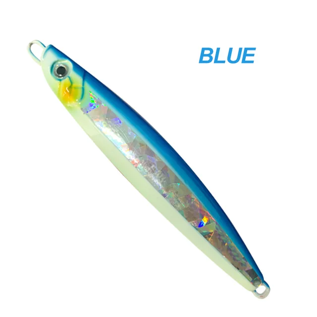 OBSESSION 180g 220g Slow Metal Jigging Lure Glow Fishing Lure Bait Lure Bait Slow Fall Jigs Fishing Jig Saltwater Lure Tackle JIG7-Blue