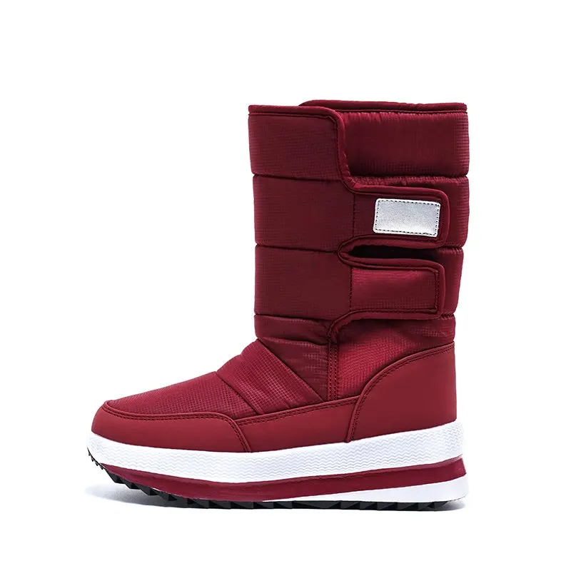 ASUMER Big Size 36-41 women's snow boots thick sole platform Space boots thick fur ladies shoes warm mid calf winter boots - Цвет: Черный