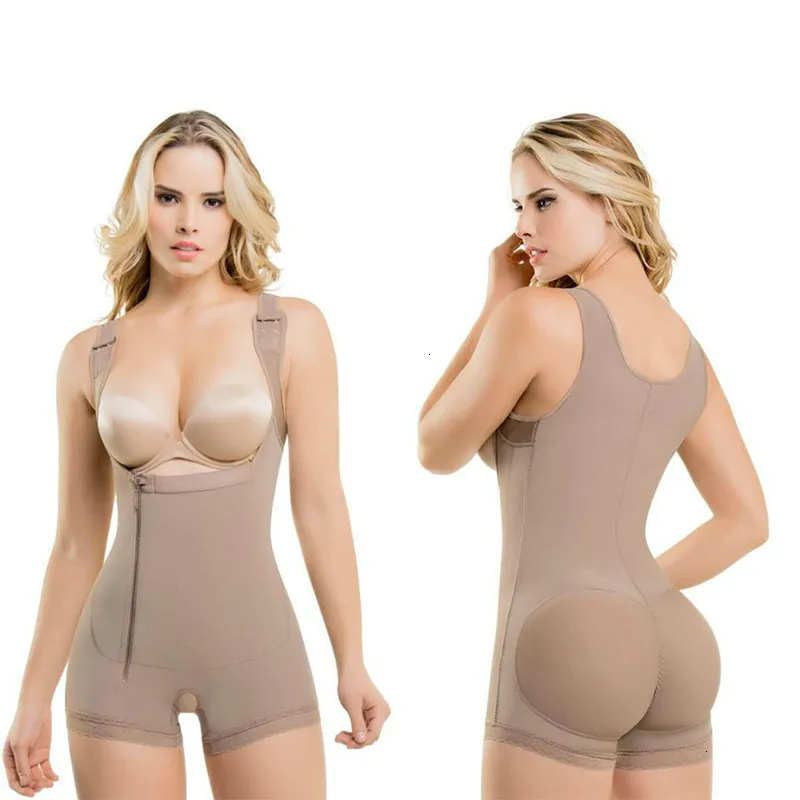 Baratos 6XL talla grande de látex moldeador de cuerpo para mujer Post liposucción Clip de faja y Zip Body chaleco moldeador cintura alta calidad