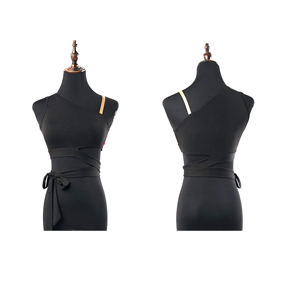 One Side Shoulder Women Latin Dance Tops Latin Dancing Tops Practise Tango Chacha Dancing Performamnce L1140 dance shirts
