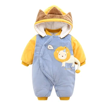 

Winter Warm Baby Boy Rompers Girls Jumpsuit Long Sleeve Thicken Cotton Cute Cartoon animal print Romper Baby Clothes 0-3T New
