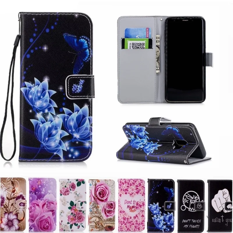 Роскошный кожаный флип кошелек мягкий чехол для Samsung Galaxy Note 8 S8 S9 Plus A8 2018 A5 A7 A3 2017 J3 J5