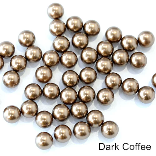 Dark Coffee 8 мм 34 цвета круглый жемчуг Смола Имитация амулеты ювелирные бусины без отверстий для DIY ремесло украшение для альбома B1285 - Color: Dark Coffee