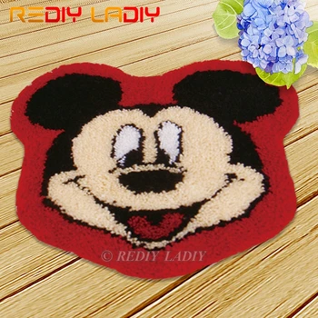 

Latch Hook Kits Make Your Own Rug Micky Face Tapestry Crocheted Cushion Mat DIY Carpet Rug Set Pre-Printed Canvas Hobby & Crafts