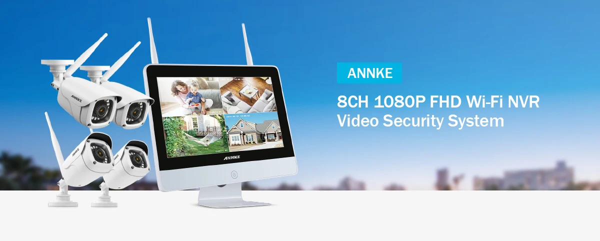 ANNKE 8CH FHD Wi-Fi беспроводная NVR CCTV система 1080P IP камера wifi уличная Водонепроницаемая CCTV камера безопасности комплект видеонаблюдения