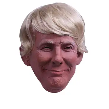 

President Trump Mask Realistic Adults Halloween Deluxe Latex Full Head Donald Trump Horror Mask With Hair Halloween Cosplay Prop