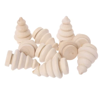 

10Pcs Unfinished DIY Wood Peg Doll Christmas Tree Wedding Party Decoration Craft E65B