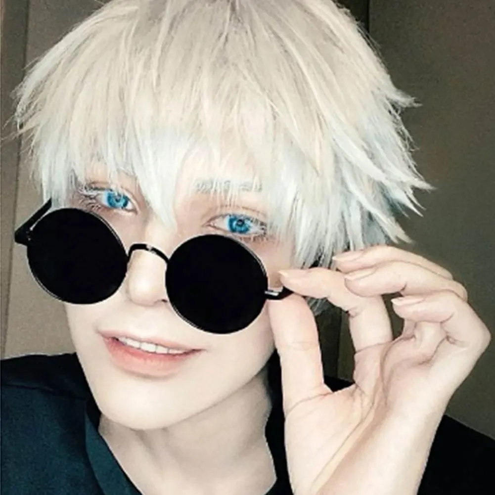 Fashion Women Men Round Frame Sunglasses Cosplay Glasses Eyewear Black Glasses Costume Accessories Anime Props Driving