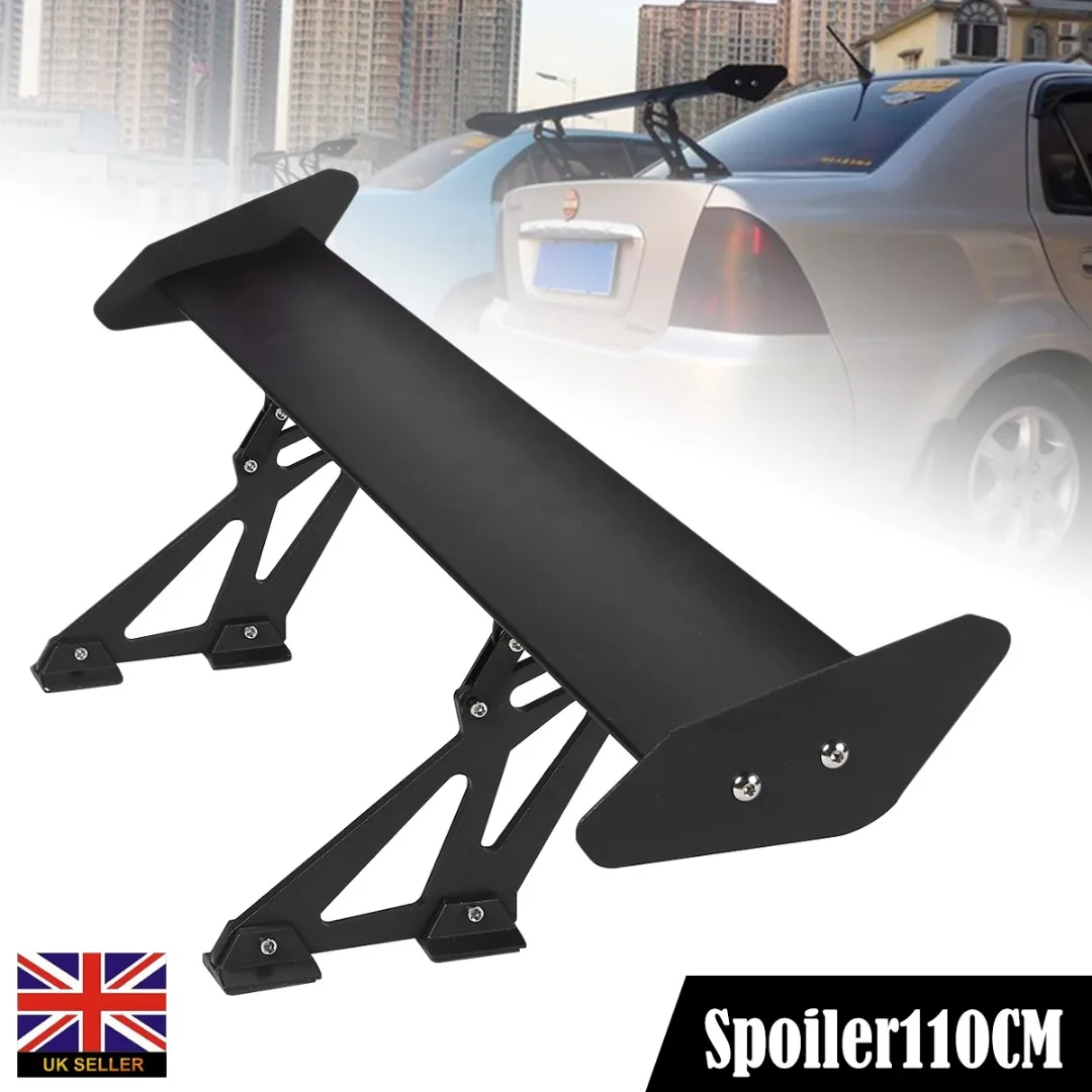 

1pc 43Inch 110CM Universal Aluminum Adjustable Light Weight GT Rear Racing Spoiler Wing Black for Car Exterior Parts