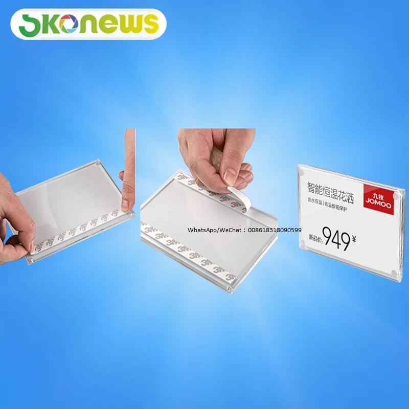 Wall_mounted_magnetic_acrylic_signage_price_tag_label_desktop_counter_stand