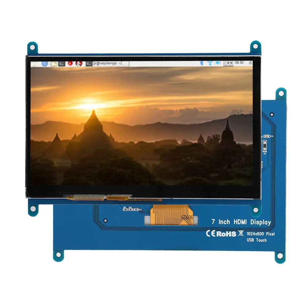 Емкостный сенсорный ЖК экран для Raspberry Pi 4B/3B/3B + 7 дюймов 1024*600 HDMI емкостный без