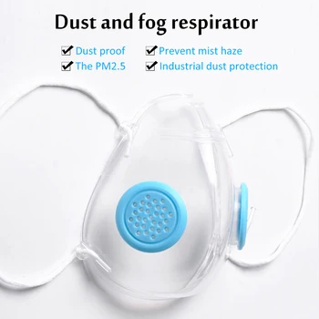 

Protective Face Mask With 10pcs Filter Silicone Reusable Transparent Deaf-Mute Masks Outdoor Dust Proof Anti-Fog Face Shields