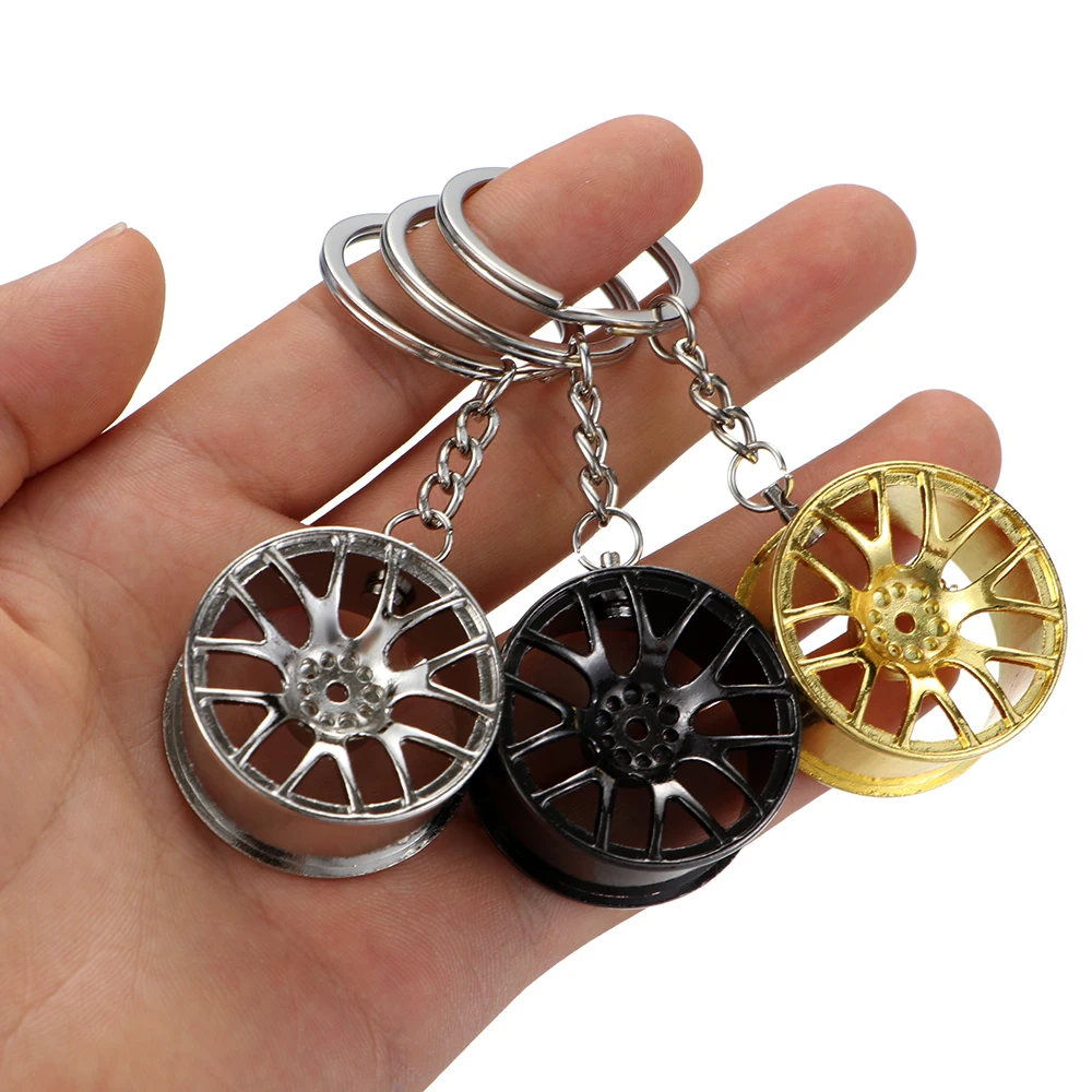 

Metal Car Wheel Rim Key Chain Hub Keyring Automobiles Interior Accessories