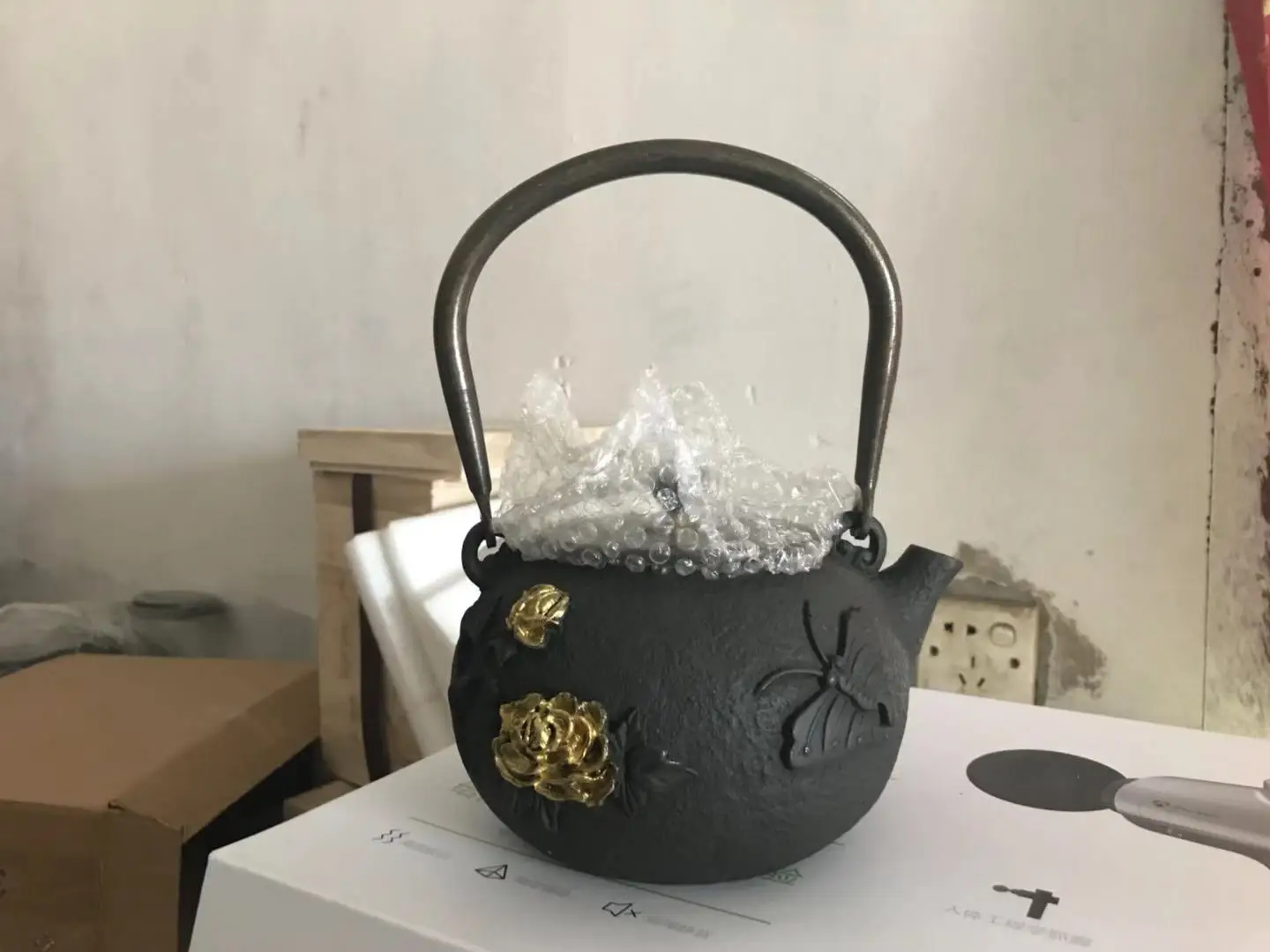 1.2 L Японский чугунный старый железный горшок ручной работы медный горшок утолщенный медный горшок вареный чайник чайный набор кунг-фу - Цвет: 1.2 L