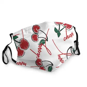 

Cherry Fruit Cartoon Adult Non-Disposable Face Mask Plant Anti Haze Smog Dust Mask Wind Protection Mask Respirator Mouth Muffle