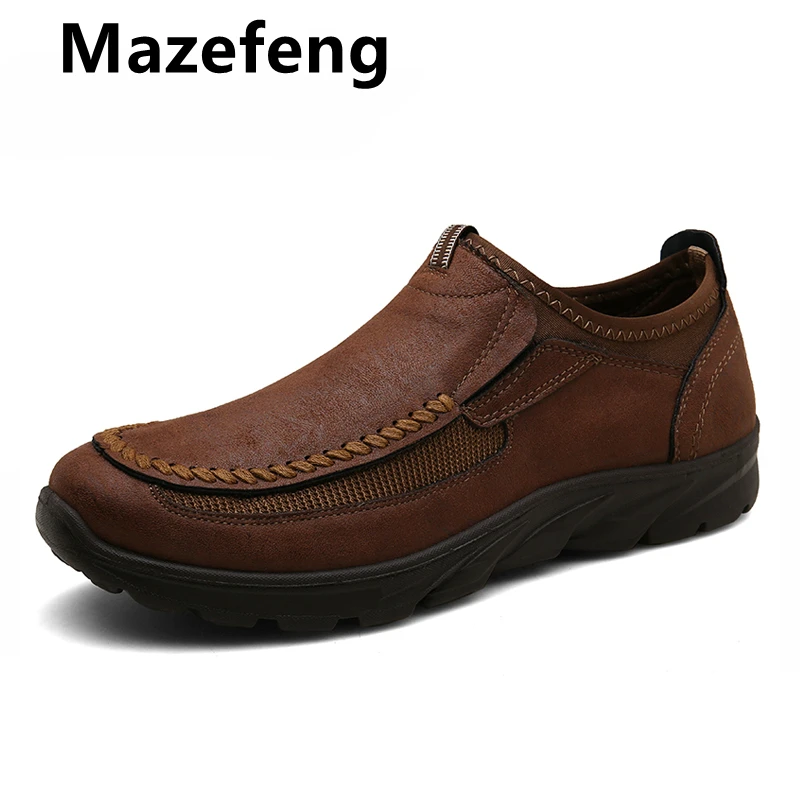 

Plus Size 39-48 Sneakers Outdoor casual Shoes Slip On Flat Shoes Male Footwear Men Shoes Quality Leather Men Moccasins Shoes
