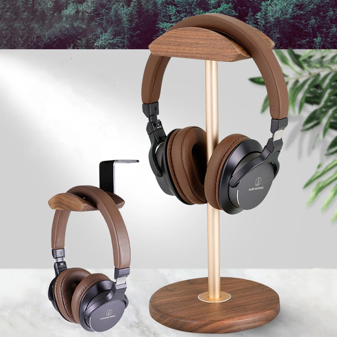 Universal Wood Headphone Stand Creative Display for bracket for Headset Simple Holder Rack Hang Non slip Space Saving