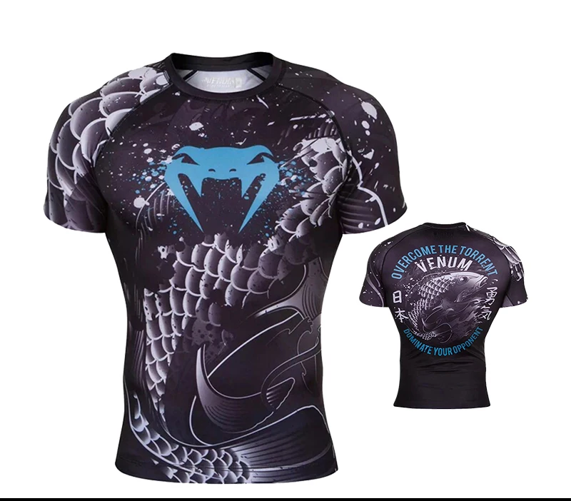 T shirtMMATrunks jerseys gym short sleeved printed boxing MMA shorts trunks men kickboxing muay thai boxeo grappling thai - Цвет: 1