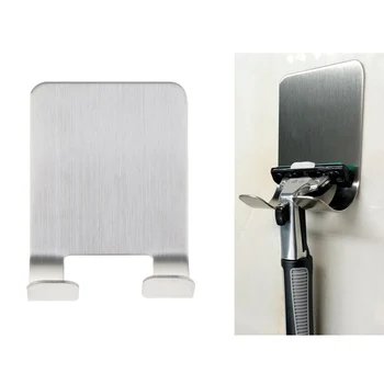 

Bathroom Durable Stainless Steel Shaver Holder Adhesive Hook Hanger Stand