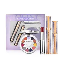 DSstyles Романтический Макияж Набор тени для век Тушь губная помада 4 шт. Подарочная коробка набор косметики для макияжа для женщин