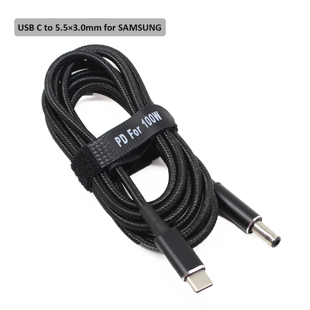 100W USB-C PD Charging Cable to 3.0X1.0mm 5.5 3.0mm Converter for Samsung 19V Laptop Power Adapter Description Image.This Product Can Be Found With The Tag Names Computer Cables Connecting, Computer Peripherals, PC Hardware Cables Adapters, Usb type c pd charging cable to