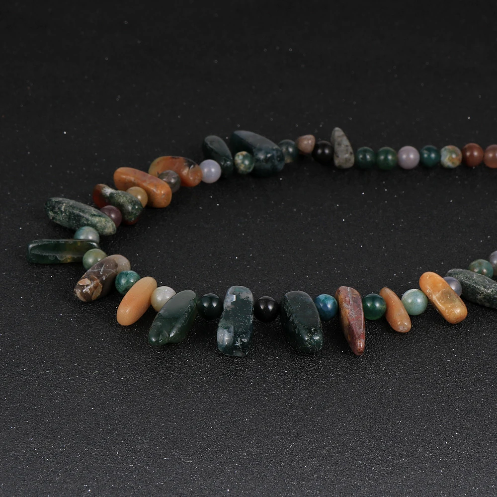 Women Natural Stone Amethysts India Onyx Lapis Lazuli Necklace Irregular Beaded Stand Stand Clavicle Chain Chokers Party Jewelry