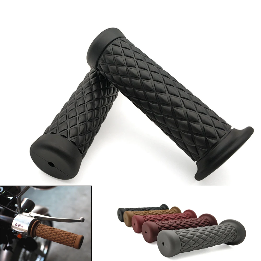 Универсальный 7/8 ''винтажный резиновый мото rcycle grip части для Кафе racer moto руль для Honda NC700X nc 700s 700 x PCX 125 150