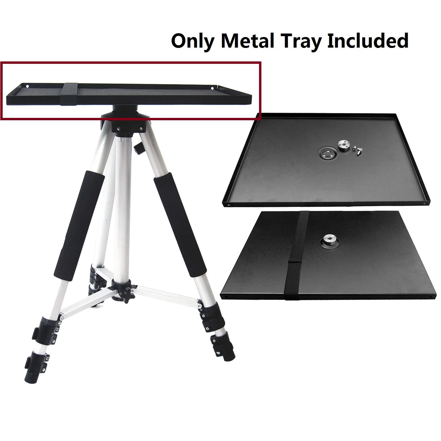 Besegad 34x24cm Universal Metal Tray Stand Platen Platform Holder for 3/8inch Tripod Projectors Monitors Laptops Stand Mount