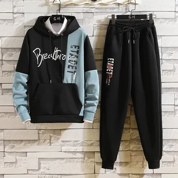 

New Tracksuit Men's Set Sweatshirts Suit Jogger Fitness Spring Autumn Hoodies+Pants Casual Mens Sportswear Two Piece Sweatpants