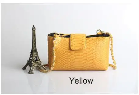 Дизайнерские сумки высокого качества кожаные женские сумки под змеиную кожу женские сумки на плечо для женщин вечерние клатчи - Цвет: Yellow