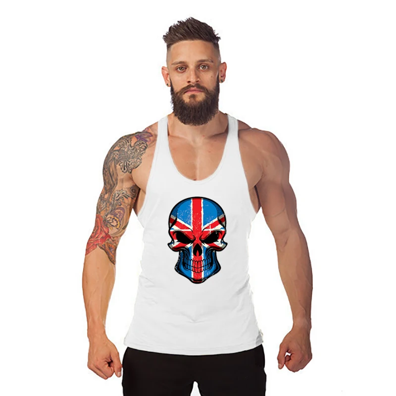 Muscleguys, одежда для фитнеса, майка для спортзала, майка для мужчин, бодибилдинг, Стрингер, майка, майка для тренировок, майка - Цвет: Белый