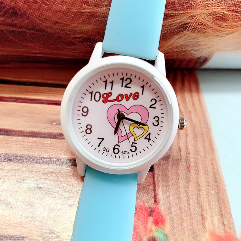 2019 горячий стиль в форме сердца детские часы светящийся ремешок милые кварцевые часы для девочек