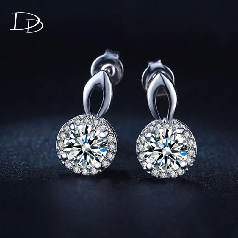 DODO Cute round earrings for women white 585 gold color brinco Austrian crystal fashion jewelry shine Austrian crystal aretes