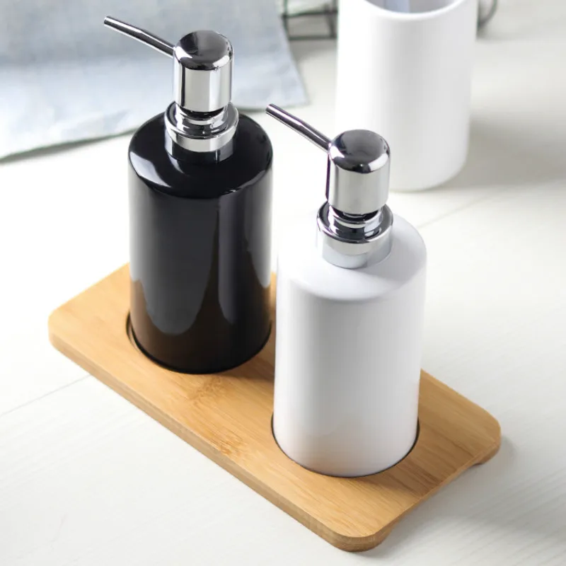 Simple ceramic soap dispenser lotion tank home hotel press shower gel hand soap bottle Soap dispenser Set black white mx9101716 Simple ceramic soap dispenser lotion tank home hotel press shower gel hand soap bottle Soap dispenser Set black white mx9101716
