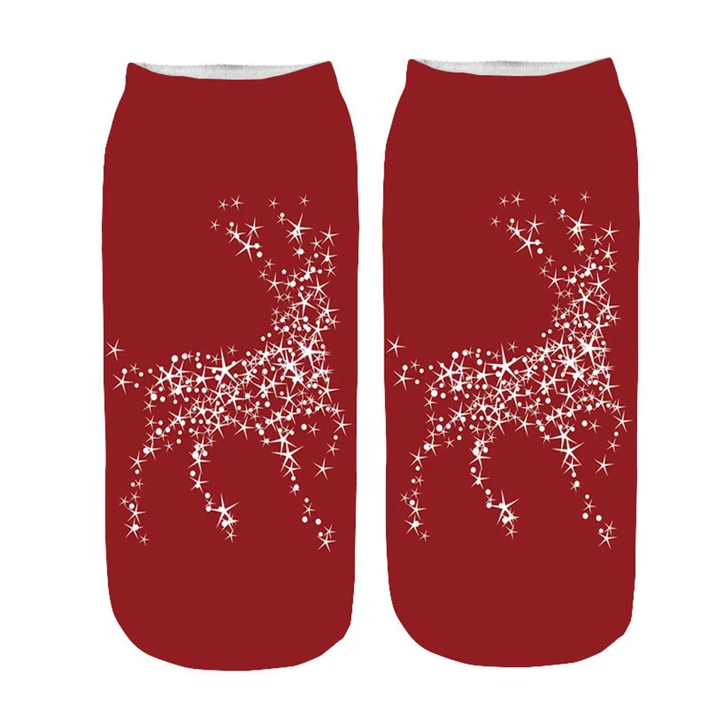 Новинка года; рождественские женские носки с объемным рисунком; забавные рождественские милые Необычные хлопковые носки с принтом; Calcetines