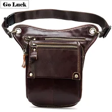 Бренд GO-LUCK, натуральная кожа, мужская сумка на пояс, сумка через плечо, сумка для мобильного телефона, многофункциональная мужская сумка через плечо