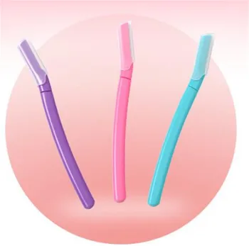 

New 400pcs/lot Colorful Eyebrow Trimmer Face Hair Razors Women Eyebrow Shaver Hair Removal Makeup Tool Folding Brow Shaver