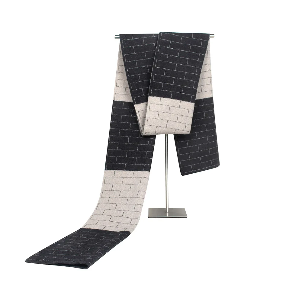 Gray Men Scarf FS Новые дизайн плед для мужчин шарф длинный теплый бизнес зима шарфы для женщин Элитный бренд кашемир пашмины черный, серый цвет - Цвет: Gray Men Scarf