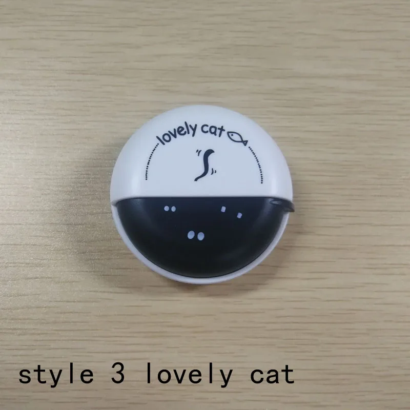 style 3 lovely cat Круглые наушники провод коробка милые Мультяшные наушники контейнер портативный вращающийся чехол наушники Органайзер пластик - Цвет: style 3 lovely cat