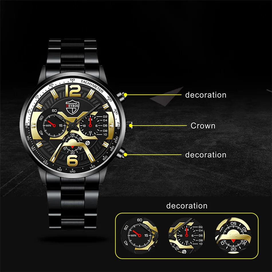 2022 Mens Fashion Watches Luxury Men Stainless Steel Quartz Wrist Watch Male Business Casual Gold Bracelets relogio masculino